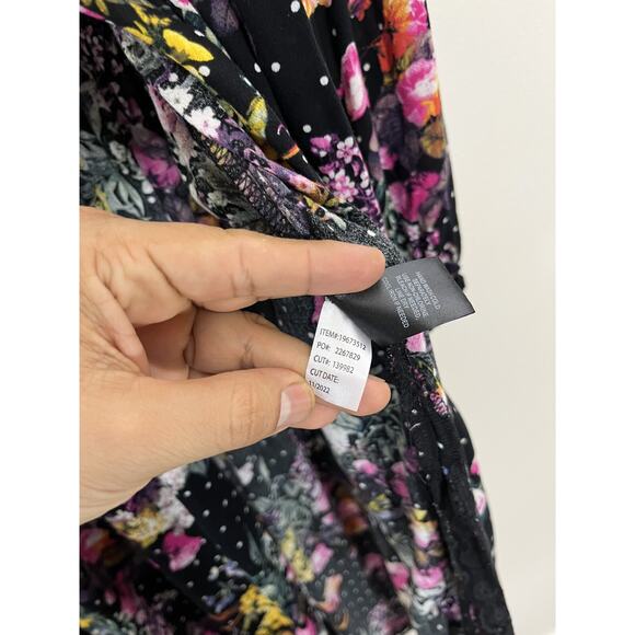 NWT Whimsigoth Cottagecore Floral Lace Trim Kimono Duster 00 Boho Romantic Goth - Picture 12 of 16